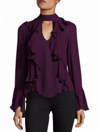 Cinq a Sept Sia Choker Ruffled Silk Blouse at Saks Off 5th